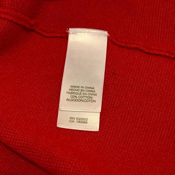 Liz Claiborne Red Crew Neck Cardigan Sweater - Picture 7 of 7